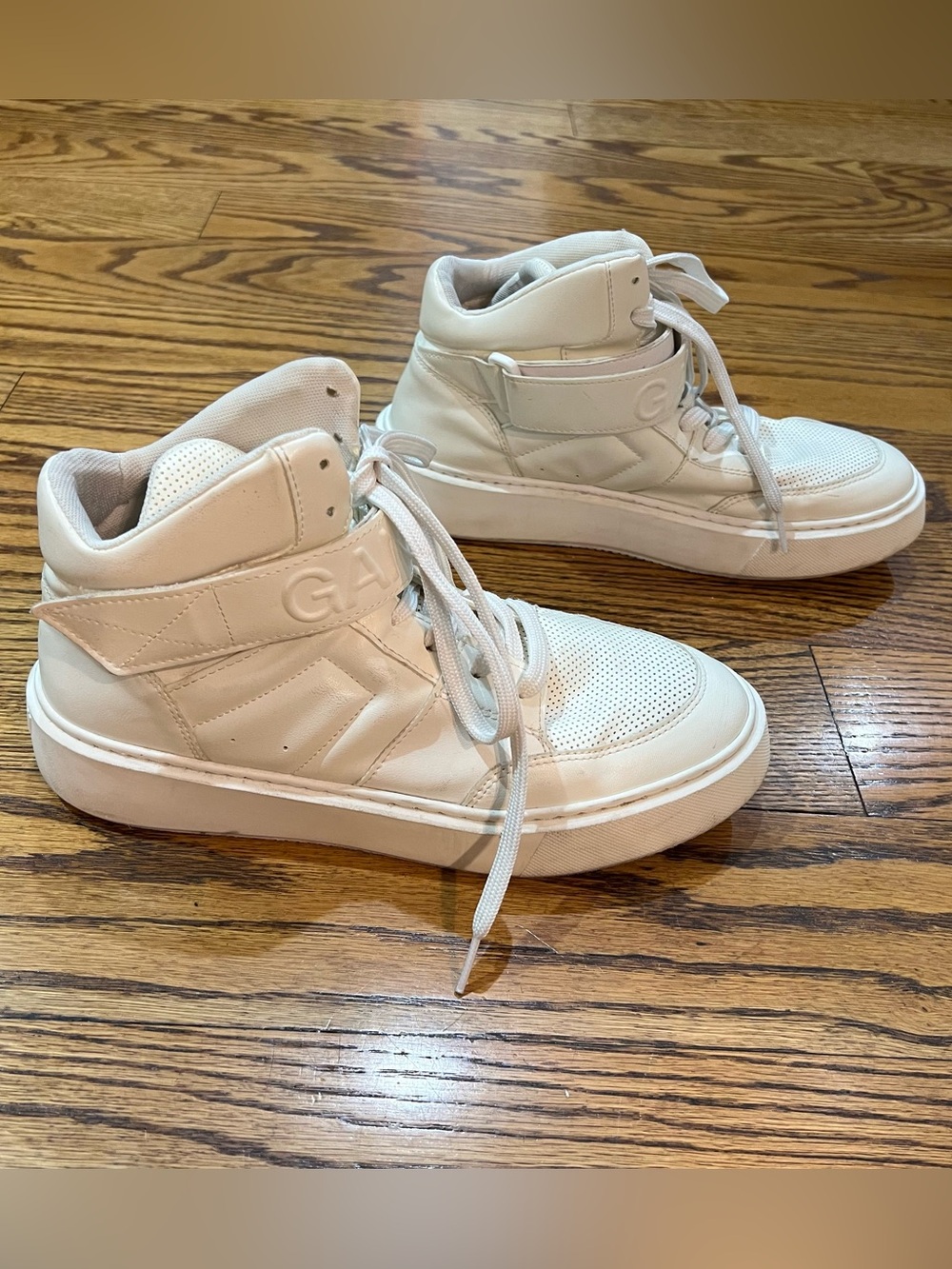 GANNI Women’s Sporty Mix High-Top Sneakers Sz 40 White/Egret Vegan Streetwear - Picture 6 of 16